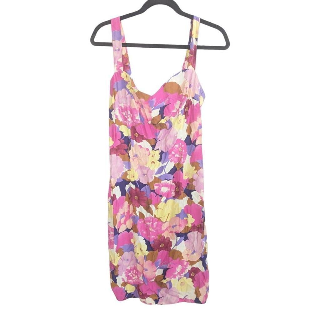 Vintage Paris Blues Dress junior 11 pink Slip Dress Floral Print 90's y2k barbie